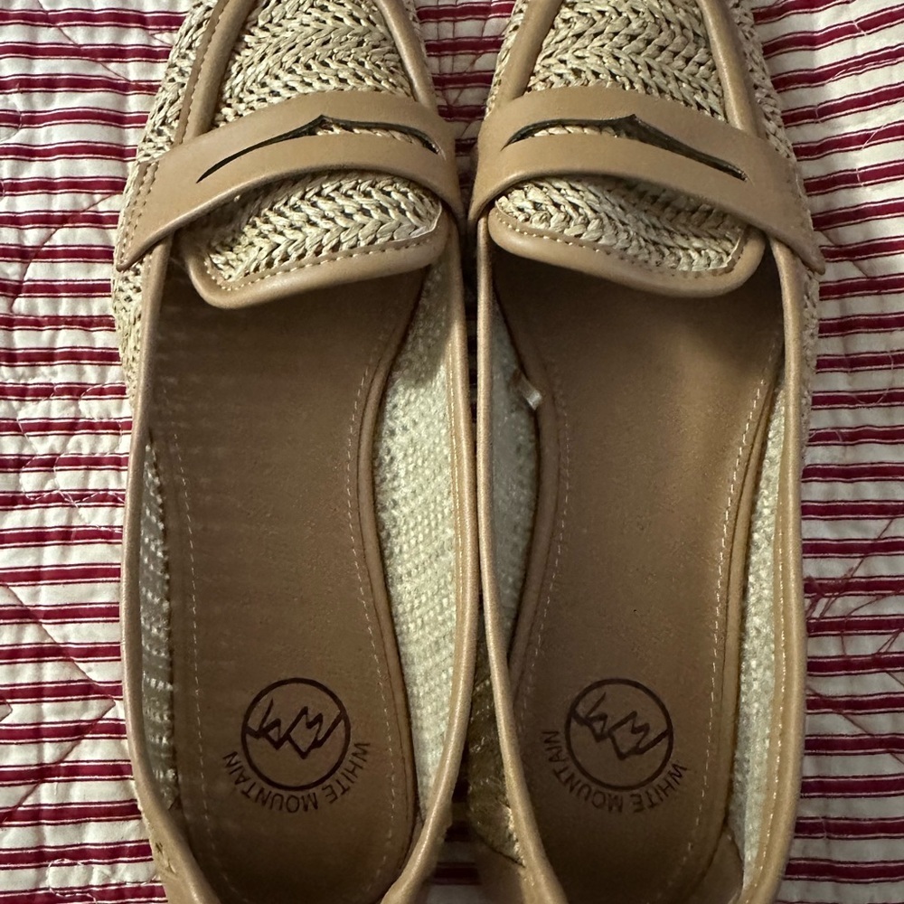 White Mountain Tan Flats with Woven Pattern